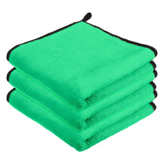 Kuber Industries Cleaning Towel | Reusable Cleaning Cloths for Kitchen | Duster Towel for Home Cleaning | 400 GSM Cleaning Cloth Towel with Hanging Loop | 40x60 | Pack of 3 | Green