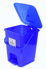 Kuber Industries Square Premium Plastic Pedal Dustbin with Lid for Home/Kitchen/Office 10 Ltr (Green & Blue)-Pack of 2