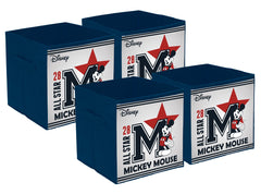 Kuber Industries Disney Star Mickey Print Durable & Collapsible Square Storage Box|Clothes Organizer With Handle,Pack of 4 (Navy Blue)