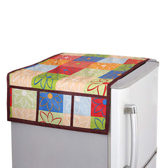 Kuber Industries Leaf Design PVC Fridge Top Cover - Multicolour, Standard (CTKTC0732)