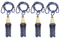 Kuber Industries Beads Beautiful Design Polyester 4 Pieces Curtain Tie Back Tassel Set (Royal Blue) CTKTC33574