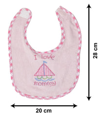 Heart Home Baby Cotton Apron Bibs-Pack of 4 (Pink)-HS43HEARTH25505