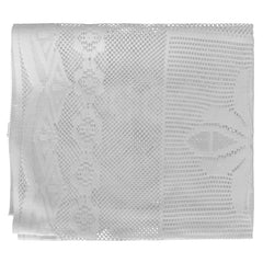 Heart Home Mesh Design Home Decorative Luxurious 4 Seater Cotton Center Table Cover/Table Cloth, 40"x60" (White)-44HH0100