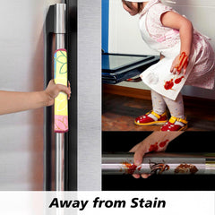 Heart Home Fridge Top Cover & Handle Cover Set | Fridge Top & Handle Cover Set | Refrigerator Cover & Handle Cover Combo Set | Check Fridge & Handle Cover | Yellow