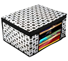 Kuber Industries Saree Covers With Zip|Saree Covers For Storage|Saree Packing Covers For Wedding|Pack of 3 (Black & White)