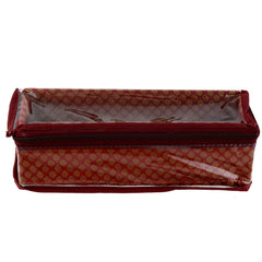 Kuber Industries Polka Dots Design Brocade Hardboard 2 Pieces One Rod Bangle Box (Maroon) -CTKTC38812