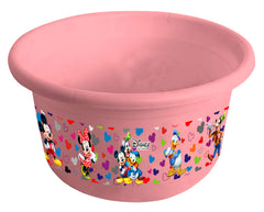 Kuber Industries Disney Team Mickey Print Unbreakable Plastic Multipurpose Bath Tub/Washing Tub 25 Ltr (Pink) -HS_35_KUBMART17442 (HS_35_KUBMART017442)