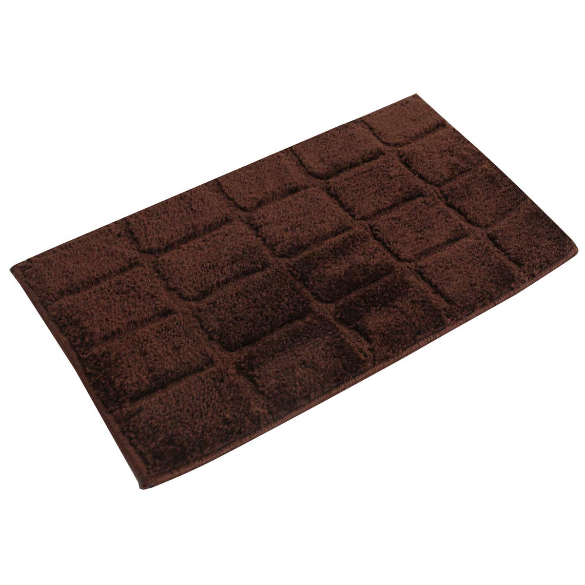 Kuber Industries Checkered Microfibre Door Mat - 24"x16.5"x0.4", Coffee, Standard (CTKTC01066)