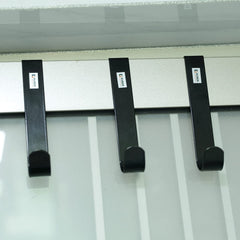 Kuber Industries Cloth Hanger|Wall Mounted Towel Hanger|Multipurpose Cloth & Towel Holder|Iron Spray Material|Easy Installation|Interchangeable Over The Door Hook| Pack of 6 |Black