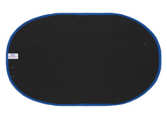 Heart Home Oval Shape Microfiber Anti Slip Door Mat (14'' x 23'', Blue)-HEART12086, Standard