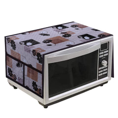 Kuber Industries Flower Printed PVC Decorative Microwave Oven Top Cover with 4 Utility Pockets (Pink), Standard, (49KM0571)