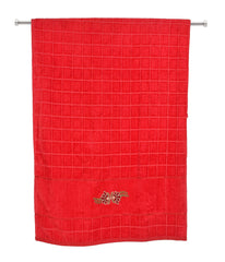 Kuber Industries Cotton Bath Towel Super Soft, Fluffy, and Absorbent, Perfect for Daily Use Soft Cotton Towels with Check Border, 30"x60" (Red)-HS_38_KUBMART21392