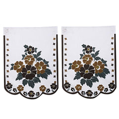 Kuber Industries Floral 6 Piece Cotton Sofa Cover Set - White