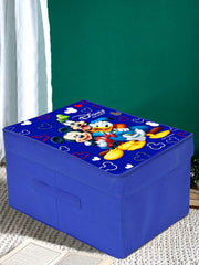 Heart Home Non-Woven Mickey & Friend Print Flodable Storage Box/Wardrobe Organizer With Lid For Home Decor, Pack of 2 (Blue) 54HH4229.