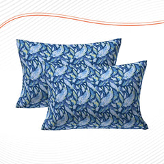 Kuber Industries Double Bedsheet(228 * 254 cm)|Cotton 120 TC Luxury Printed Soft & Lightweight Bedsheet for Double Bed with 2 Pillow Covers (Blue)