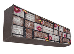 Kuber Industries Flower Design PVC Air Conditioning Dust Cover Waterproof Folding Spilt Ac Cover for 1.5 Ton Indoor Unit (Brown) - CTKTC40723