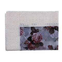 Heart Home Flower Design Waterproof Dining Table Cover|Tabletop for Home Decoration with Cream Lace Border, 60X90 inch (Cream)