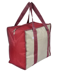 Heart Home Rexine Shopping Bags/Grocery Bag for Carry Grocery, Fruits, Vegetable with Handles (Beige) 54HH4019.