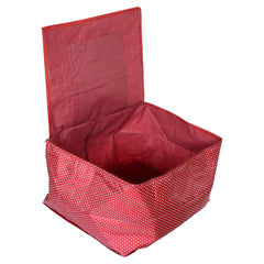 Kuber Industries Travel Duffle Bag for Women Men|Dot Print Large Size Underbed Storage Bag|Polyester Waterproof Wardrobe Organizer|Pack of 2 (Maroon)