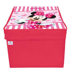 Heart Home Disney Minnie Printed Flodable Storage Box/Organizer For Toys, Cloths And Books With Lid Handle- Pack of 2 (Pink)-HS43HEARTH26593