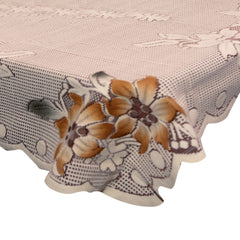 Kuber Industries Flower Printed Cotton 4 Seater Center Table Cover,40"x60" (Red & Cream)-44KM097