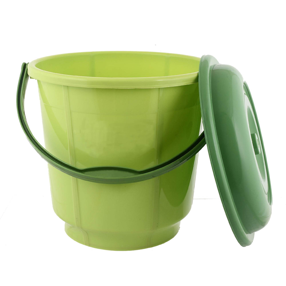 Kuber Industries Multipurpose Plastic Bucket with Lid 18 LTR (Green)-KUBMART15238, pack of 1