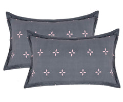 Kuber Industries Floral Design Glace Cotton 144 TC King Size Double Bedsheet with 2 Pillow Covers (Grey) (F_26_KUBMART016950)