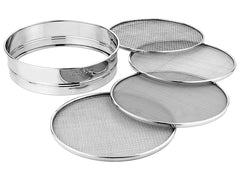 Kuber Industries 4 in 1 Stainless Steel Interchangeable Sieve Flour Chalni/Strainers/Jaali/Channi (Silver), Standard, (49KM0211)