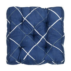 Kuber Industries Geomatric Printed Microfiber Square Chair Pad Seat Cushion for Rocking Chair, Office Chair, Dinning Chair, Indoor/Outdoor, 18 * 18 Inch- Pack of 3 (Blue), Standard