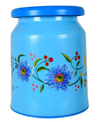 Kuber Industries Flower Design Portable, Ligthweight Plastic Sitting Stool for Indoor & Outdoor (Blue), Standard (HS39KUBMART023883)