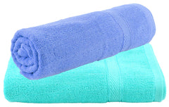 Kuber Industries Cotton Bath Towel 30"x60" (Sea Green & Blue, 2 Pieces Full Size) CTKTC33303