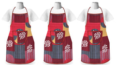 Kuber Industries Leaf Printed Oil Stain Resistant Cooking Kitchen Apron for Men Women with 1 Front Pocket, Pack of 3 (Pink)