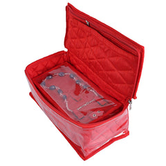 Kuber Industries Laminated Satin Locker Jewellery Kit, Red