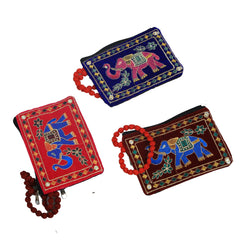 Kuber Industries Embroidery 3 Piece Velvet Mobile Pouch Cover