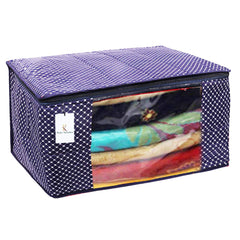 Kuber Industries Cotton 2 Pieces Three Layer Quilted Extra Large Saree Cover (Blue)-CTKTC13481