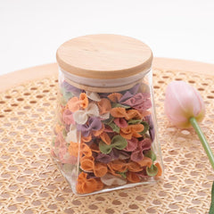 Heart Home Glass Jar | Multi-Utility Kitchen Organizer | Airtight Bamboo Lid | Food Storage Container | Cookies Storage Jar | 350 ML | LP016 | Transparent