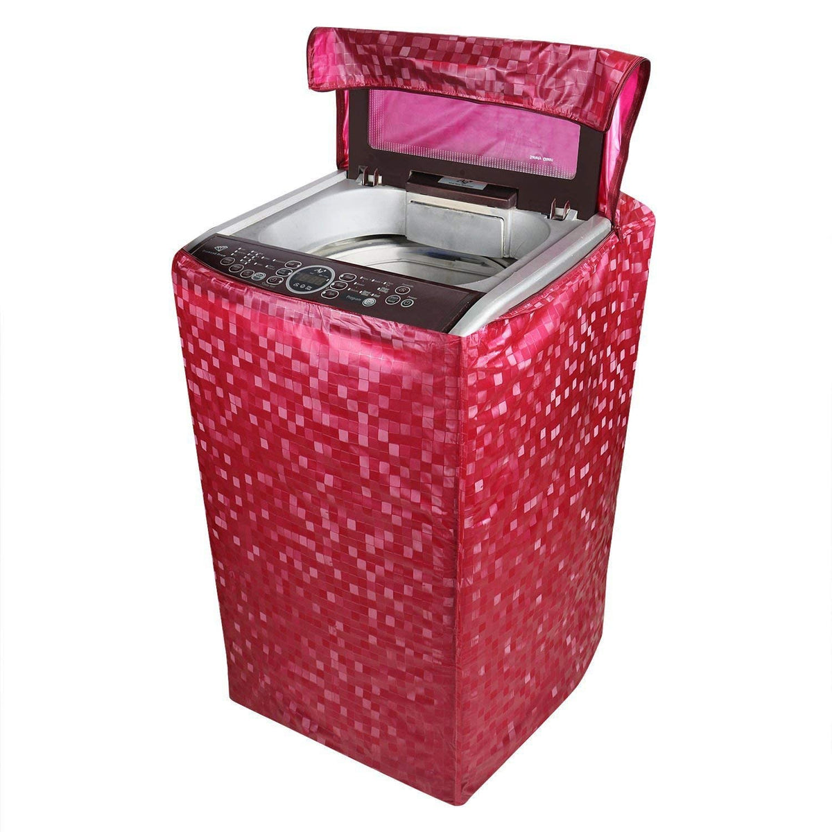 Kuber Industries Floral PVC Top Load Fully Automatic Washing Machine Cover - Light Pink, (Model: CTKTC0429)