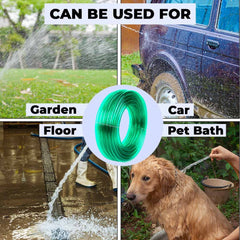 Kuber Industries PVC Water Pipe 15 Meter|Multi-Utility Water Pipe for Garden, Car Cleaning & Pet Cleaning|Light Weight & Flexible Hose Pipe for Gardening|Green |