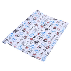 Heart Home Shelf Liner | EVA Kitchen Cabinet Shelf Mat | Anti-Slip Bathroom Mat | Fridge Mat | Blue Coffee house Wardrobe Mat | 3 Meter | Pack of 2 | White