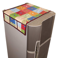 Kuber Industries Leaf Design PVC Fridge Top Cover - Multicolour, Standard (CTKTC0732)