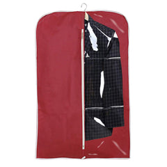 Heart Home 3 Pieces Half Transparent Non Woven Men's Coat Blazer Suit Cover (Maroon & Brown & Royal Blue) - CTHH23362