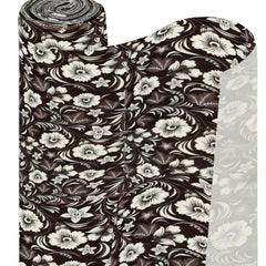 Heart Home Multiuses Floral Print Shelf Liners for Kitchen Shelves, cupboards, Wardrobe, Drawer, 5 Mtr (Brown) 52HH4077