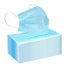 Kuber Industries 3-Layer Non Woven Elastic Ear-Loop Disposable Anti Pollution Mask (Pack of 50, Blue)