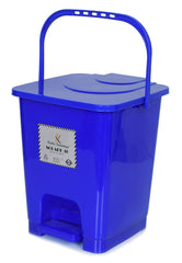 Kuber Industries Square Premium Plastic Pedal Dustbin with Lid for Home/Kitchen/Office 10 Ltr (Green & Blue)-Pack of 2