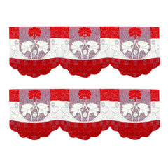 Kuber Industries Flower Cotton Floral 3 Seater Sofa Cover (Standard, Maroon) - CTKTC28685 2 Pieces