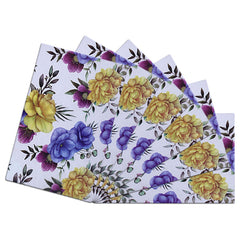 Kuber Industries Floral Print PVC Waterproof & Washable Refrigerator|Fridge Placemats for Home & Kitchen Set of 6 (Transparent)