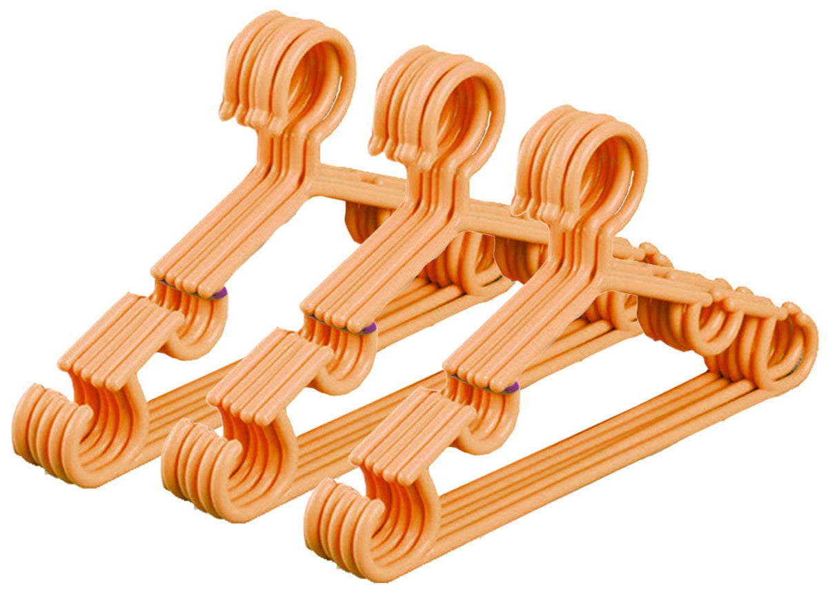Heart Home Plastic 15 Pieces Baby Hanger Set for Wardrobe (Peach) - HEART2859