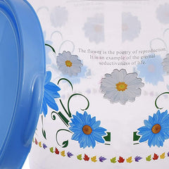 Heart Home Storage Container|Durable Plastic Floral Design BPA Free Food Kitchen Organizer with Lid|Food Utility Jar, 10 LTR, Pack of 2 (Blue)