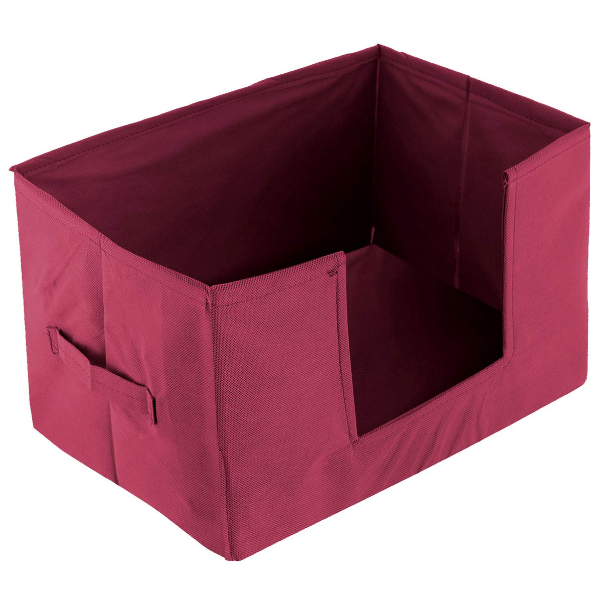 Kuber Industries Large Capacity Space Saver Closet, Stackable and Foldable Saree, Clothes Storage Bag, Non-Woven Rectangle Cloth Saree Stacker Wardrobe Organizer (Maroon) CTKTC034577