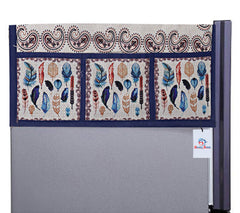 Heart Home Birds Wings Print Jute Fridge/Refrigerator Top Cover, Gold-HEART10090 (Model Number: HEART010090)